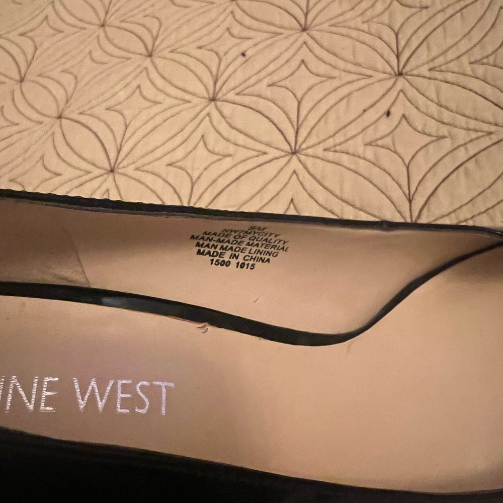 Nine West Glossy Black Peep Toe Heels - Picture 5 of 6